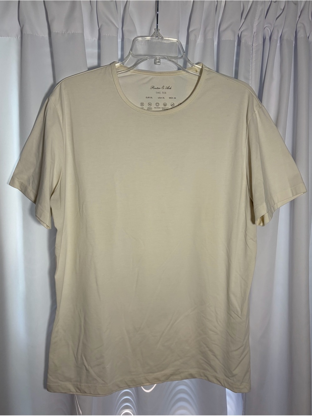 PORTER & ASH “The Tee” Cream T-Shirt size XL
